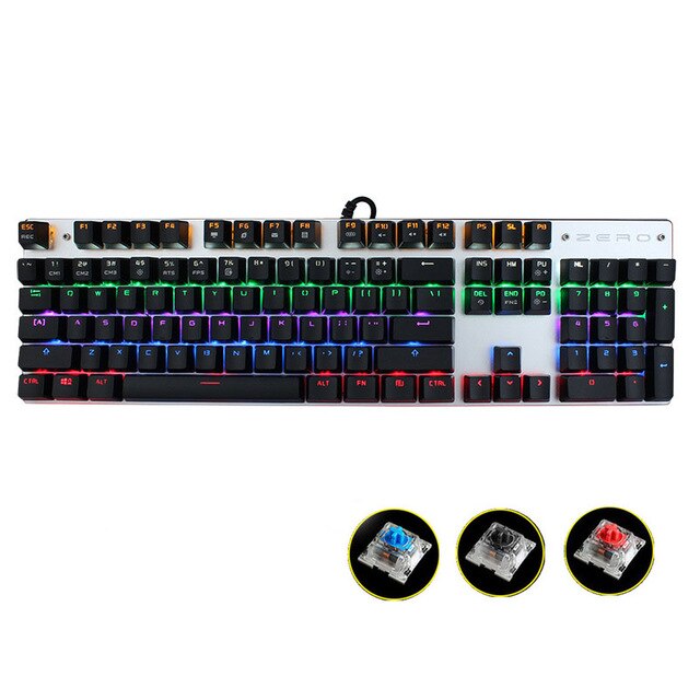 Gaming Mechanical Keyboard Colorful Backlight Anti-ghosting Blue/Black/Red